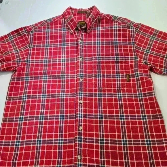 Men's Timberland Weathergear Red Plaid - short sleeve  -Size M - Picture 6 of 8